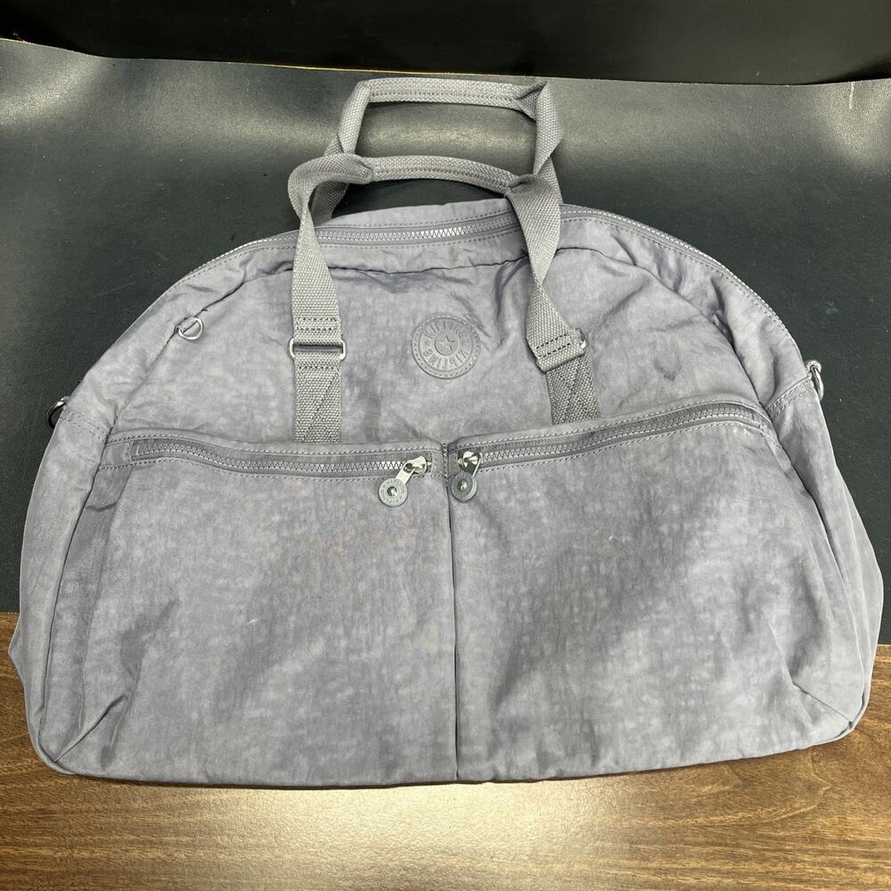 Kipling Eugina Satchel Blue Gray Tonal Weekender Duffle Overnight Bag